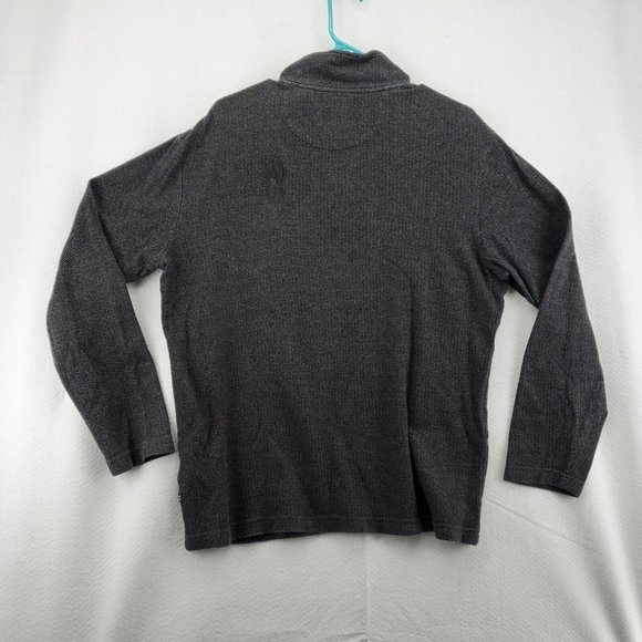CHAPS Sweater Men's 1/4 Zip Long Sleeve High Neck Pullover Gray Medium - Picture 9 of 12